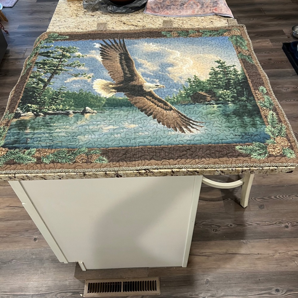 James Hautman Bald Eagle Quilted Wall Hanging Wildlife Nature Art 40x33 Lodge